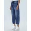 imageCicy Bell Womens Capri Barrel Jeans Boyfriend High Waisted Loose Cropped Ankle Denim PantsNavy