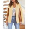 imageCicy Bell Womens Casual Cape Blazer Jackets Split Sleeve Open Front Elegant Evening Party WorkwearBeige
