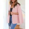 imageCicy Bell Womens Casual Cape Blazer Jackets Split Sleeve Open Front Elegant Evening Party WorkwearPink