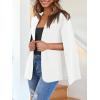 imageCicy Bell Womens Casual Cape Blazer Jackets Split Sleeve Open Front Elegant Evening Party WorkwearWhite