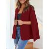 imageCicy Bell Womens Casual Cape Blazer Jackets Split Sleeve Open Front Elegant Evening Party WorkwearWine Red