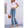 imageCicy Bell Womens Flare Bell Bottom Jeans High Waisted Distressed Ripped Stretchy Wide Leg Denim Pants Light Blue 12