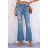 imageCicy Bell Womens Flare Bell Bottom Jeans High Waisted Distressed Ripped Stretchy Wide Leg Denim Pants Light Blue 12