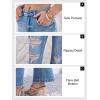 imageCicy Bell Womens Flare Bell Bottom Jeans High Waisted Distressed Ripped Stretchy Wide Leg Denim Pants Light Blue 12