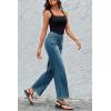 imageCicy Bell Womens High Waisted Baggy Jeans Wide Leg Stretch Vintage Denim Pants with Front PocketsJean Blue
