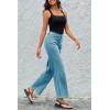 imageCicy Bell Womens High Waisted Baggy Jeans Wide Leg Stretch Vintage Denim Pants with Front PocketsLight Blue