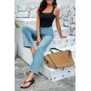 imageCicy Bell Womens High Waisted Baggy Jeans Wide Leg Stretch Vintage Denim Pants with Front PocketsLight Blue