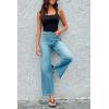imageCicy Bell Womens High Waisted Baggy Jeans Wide Leg Stretch Vintage Denim Pants with Front PocketsLight Blue