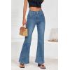 imageCicy Bell Womens High Waisted Flare Jeans Bell Bottom Casual Stretch Curvy Bootcut Retro Button Fly Denim Pants Blue 10