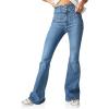 imageCicy Bell Womens High Waisted Flare Jeans Bell Bottom Casual Stretch Curvy Bootcut Retro Button Fly Denim Pants Blue 10
