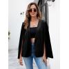 imageCicy Bell Womens Velvet Cape Blazer Jackets Casual Split Long Sleeve Open Front CoatBlack