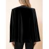 imageCicy Bell Womens Velvet Cape Blazer Jackets Casual Split Long Sleeve Open Front CoatBlack