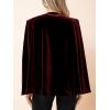 imageCicy Bell Womens Velvet Cape Blazer Jackets Casual Split Long Sleeve Open Front CoatBurgundy