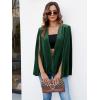 imageCicy Bell Womens Velvet Cape Blazer Jackets Casual Split Long Sleeve Open Front CoatDark Green