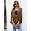 imageCicy Bell Womens Velvet Cape Blazer Jackets Casual Split Long Sleeve Open Front CoatKhaki