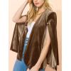 imageCicy Bell Womens Velvet Cape Blazer Jackets Casual Split Long Sleeve Open Front CoatKhaki