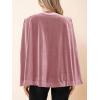imageCicy Bell Womens Velvet Cape Blazer Jackets Casual Split Long Sleeve Open Front CoatPink