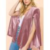 imageCicy Bell Womens Velvet Cape Blazer Jackets Casual Split Long Sleeve Open Front CoatPink