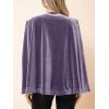 imageCicy Bell Womens Velvet Cape Blazer Jackets Casual Split Long Sleeve Open Front CoatPurple