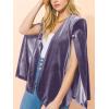 imageCicy Bell Womens Velvet Cape Blazer Jackets Casual Split Long Sleeve Open Front CoatPurple