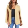 imageCicy Bell Womens Casual Cape Blazer Jackets Split Sleeve Open Front Elegant Evening Party WorkwearBeige