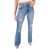 imageCicy Bell Womens Flare Bell Bottom Jeans High Waisted Distressed Ripped Stretchy Wide Leg Denim Pants Light Blue 12