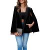 imageCicy Bell Womens Velvet Cape Blazer Jackets Casual Split Long Sleeve Open Front CoatBlack