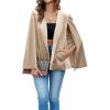 imageCicy Bell Womens Velvet Cape Blazer Jackets Casual Split Long Sleeve Open Front CoatLight Khaki