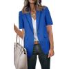 imageCicy Bell Womens Casual Blazer Short Sleeve Lapel Open Front Work Office JacketBlue