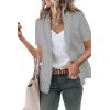 imageCicy Bell Womens Casual Blazer Short Sleeve Lapel Open Front Work Office JacketGrey