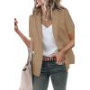 imageCicy Bell Womens Casual Blazer Short Sleeve Lapel Open Front Work Office JacketKhaki