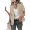 imageCicy Bell Womens Casual Blazer Short Sleeve Lapel Open Front Work Office JacketLight Khaki