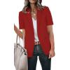imageCicy Bell Womens Casual Blazer Short Sleeve Lapel Open Front Work Office JacketRed