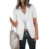 imageCicy Bell Womens Casual Blazer Short Sleeve Lapel Open Front Work Office JacketWhite