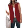 imageCicy Bell Womens Casual Blazer Short Sleeve Lapel Open Front Work Office JacketZburgundy