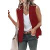 imageCicy Bell Womens Casual Blazer Short Sleeve Lapel Open Front Work Office JacketZburgundy