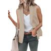 imageCicy Bell Womens Casual Blazer Short Sleeve Lapel Open Front Work Office JacketZlight Khaki