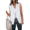 imageCicy Bell Womens Casual Blazer Short Sleeve Lapel Open Front Work Office JacketZwhite