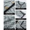 imageCicy Bell Womens Cropped Tweed Blazer Jackets Collarless Long Sleeve Work Business Casual OutfitsDark Green