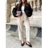 imageCicy Bell Womens Cropped Tweed Jackets Casual Double Breasted Long Sleeve Outerwear Open Front Loose Fit CoatsBlack