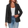 imageCicy Bell Womens Tweed Blazer Dressy Casual Long Sleeve Button Open Front Suit Jackets Business Professional OutfitsBlack
