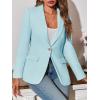 imageCicy Bell Womens Tweed Blazer Dressy Casual Long Sleeve Button Open Front Suit Jackets Business Professional OutfitsBlue