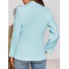 imageCicy Bell Womens Tweed Blazer Dressy Casual Long Sleeve Button Open Front Suit Jackets Business Professional OutfitsBlue
