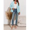 imageCicy Bell Womens Tweed Blazer Dressy Casual Long Sleeve Button Open Front Suit Jackets Business Professional OutfitsBlue