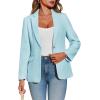 imageCicy Bell Womens Tweed Blazer Dressy Casual Long Sleeve Button Open Front Suit Jackets Business Professional OutfitsBlue