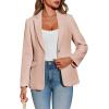 imageCicy Bell Womens Tweed Blazer Dressy Casual Long Sleeve Button Open Front Suit Jackets Business Professional OutfitsPink