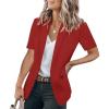 imageCicy Bell Womens Casual Blazer Short Sleeve Lapel Open Front Work Office JacketRed