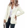 imageCicy Bell Womens Tweed Blazer Dressy Casual Long Sleeve Button Open Front Suit Jackets Business Professional OutfitsBeige