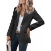imageCicy Bell Womens Tweed Blazer Dressy Casual Long Sleeve Button Open Front Suit Jackets Business Professional OutfitsBlack