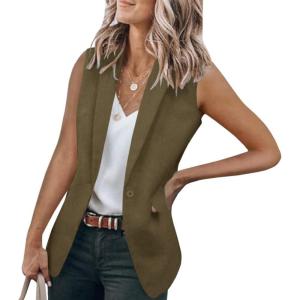 imageCicy Bell Womens Casual Blazer Short Sleeve Lapel Open Front Work Office JacketZarmy Green